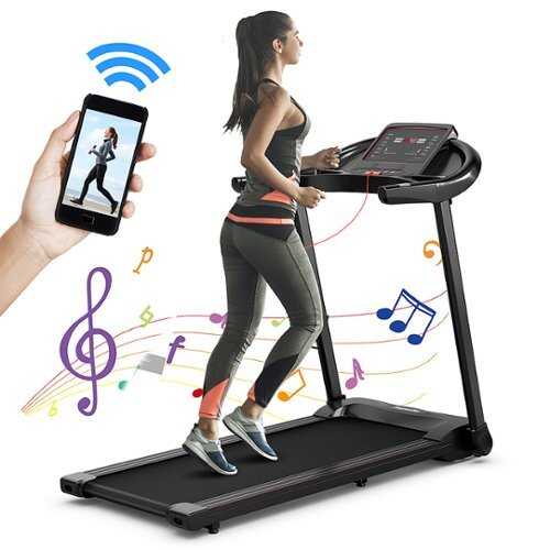 Rent to own Costway - 2.25HP Electric Folding Treadmill W/HD LED Display APP Control Speaker - Black