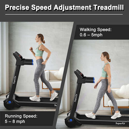 Rent to own Costway - 3HP Folding Electric Treadmill Running Machine w/ Speaker - Blue