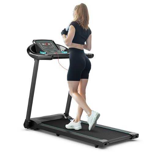 Rent to own Costway - 2.25HP Electric Running Machine Treadmill Bluetooth Speaker APP Control - Blue