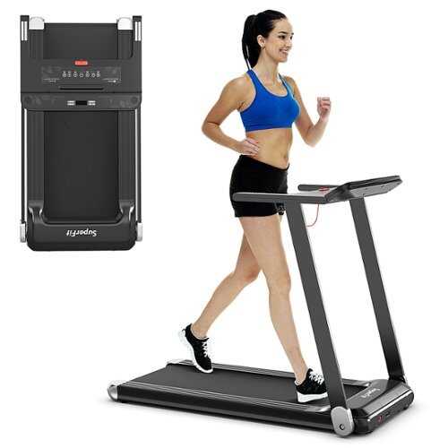 Rent to own Costway - Folding Electric Treadmill Compact Walking Running Machine w/APP Control Speaker - Silver