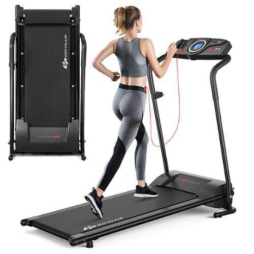 Rent to own Costway - 1HP Electric Treadmill Folding Motorized Power Running Machine Fitness - Black