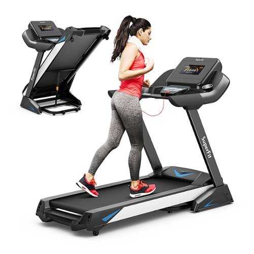 Rent to own Costway - 4.75HP Electric Folding Treadmill W/APP Auto Incline Preset Programs Speakers - Black