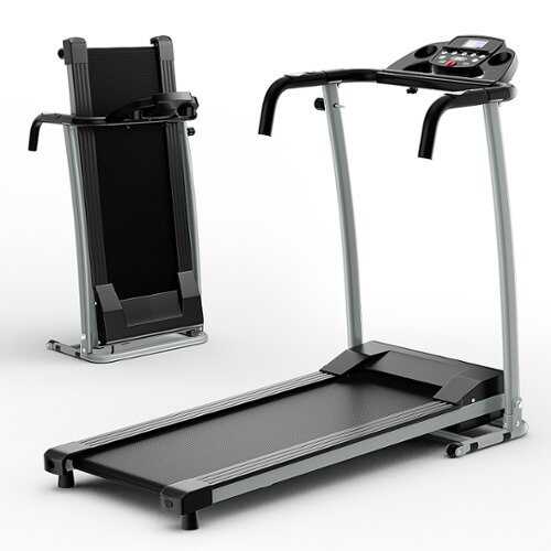 Rent to own Costway - 2 HP Folding Treadmill Motorized Running Machine 12 Preset Program & LCD Display - Black