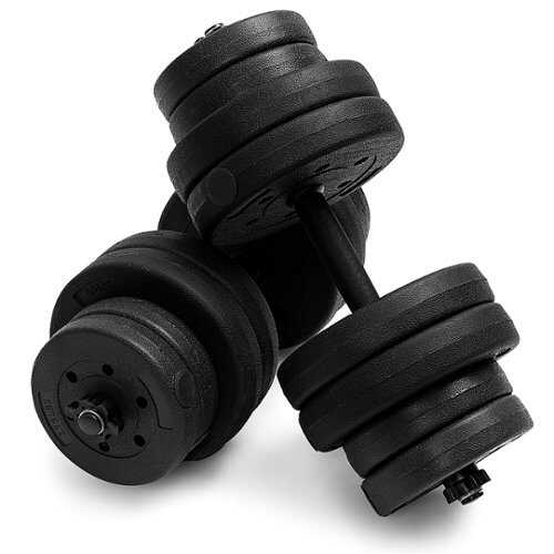 Rent to own Costway - 66 LB Dumbbell Weight Set Fitness 16 Adjustable Plates Workout - Black