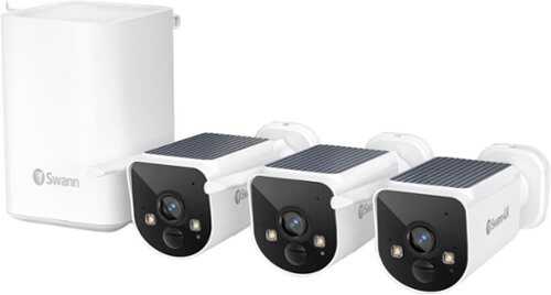 Rent To Own - Swann - MaxRanger4K™ Solar 3 Camera Security System with Longest Range Wireless - White