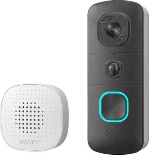 Rent to own Swann - EVO Wireless Video Doorbell & Chime - BLACK