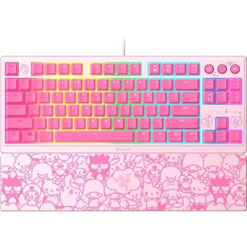 Rent to own Razer - Ornata V3 TKL Wired Mecha-Membrane Gaming Keyboard with Chroma RGB Backlighting - Hello Kitty Edition - Pink