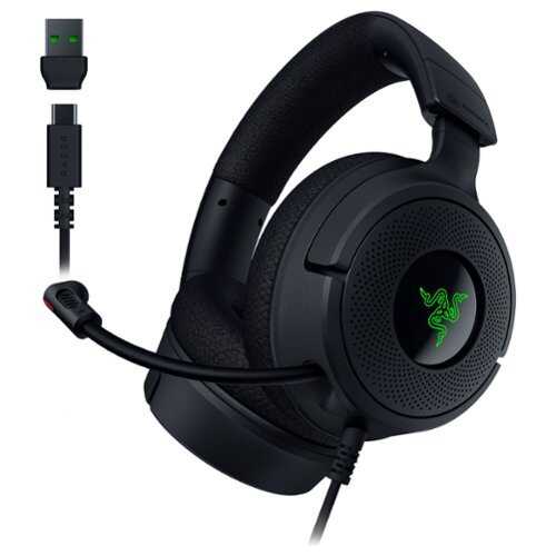 Rent to own Razer - Kraken V4 X Wired Gaming Headset with Chroma RGB – For PC, Mac, PS5, Nintendo Switch, Steam Deck, Smartphone - Black