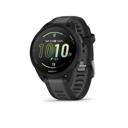 Rent to own Garmin - Forerunner 165 GPS Smartwatch 43 mm Fiber-Reinforced Polymer - Black/Slate Gray