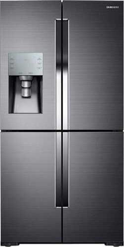 Rent to own Samsung - 28.1 Cu. Ft. 4-Door Flex French Door Fingerprint Resistant Refrigerator - Black Stainless Steel