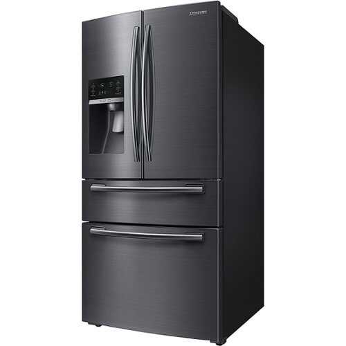 Rent to own Samsung - 24.73 Cu. Ft. 4-Door Flex French Door Fingerprint Resistant Refrigerator - Black Stainless Steel