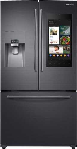 Rent To Own - Samsung - Family Hub 24.2 Cu. Ft. 3-Door French Door  Fingerprint Resistant Refrigerator - Black Stainless Steel