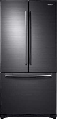 Rent To Own - Samsung - 18 Cu.Ft. French Door Counter-Depth  Fingerprint Resistant Refrigerator - Black Stainless Steel