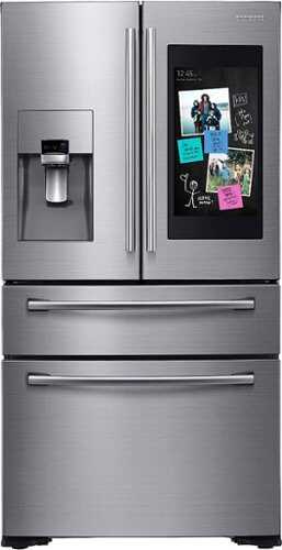 Rent To Own - Samsung - Family Hub 22.2 Cu. Ft. 4-Door French Door Counter-Depth Refrigerator - Stainless Steel