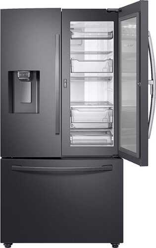 Rent to own Samsung - 27.8 Cu. Ft. French Door  Fingerprint Resistant Refrigerator  with Food Showcase - Black Stainless Steel