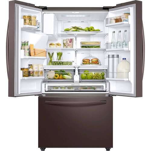 Rent to own Samsung - 28 Cu. Ft. French Door Fingerprint Resistant Refrigerator with CoolSelect Pantry™ - Tuscan Stainless Steel