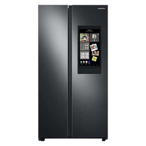 Rent to own Samsung - 27.3 cu. ft. Side-by-Side Smart Refrigerator with Family Hub - Black Stainless Steel