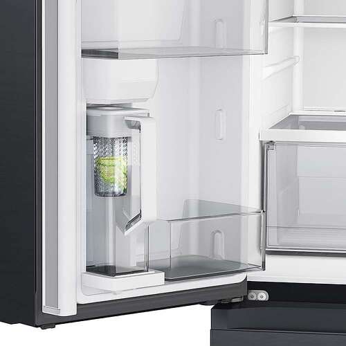 Rent to own Samsung - 29 cu. ft. 4-Door Flex French Door Smart Refrigerator with Dual Ice Maker - Black Stainless Steel