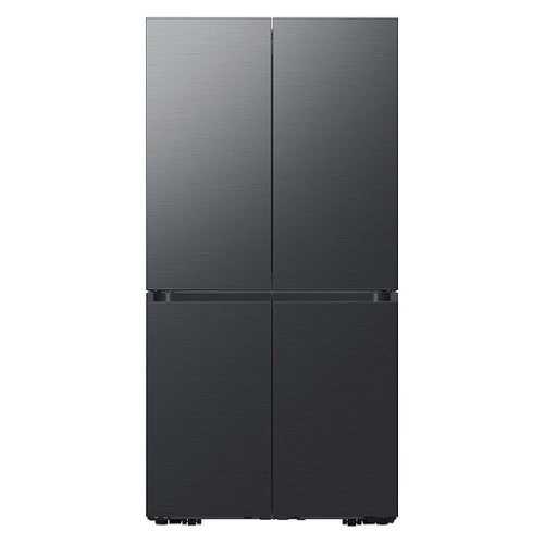 Rent to own Samsung - BESPOKE 29 cu. ft. 4-Door Flex French Door Smart Refrigerator with Customizable Panel Colors - Matte Black Steel