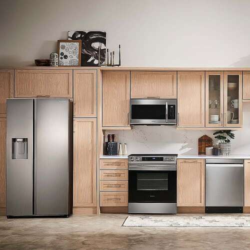 Rent to own Samsung - 27.4 cu. ft. Side-by-Side Smart Refrigerator with Large Capacity - Stainless Steel