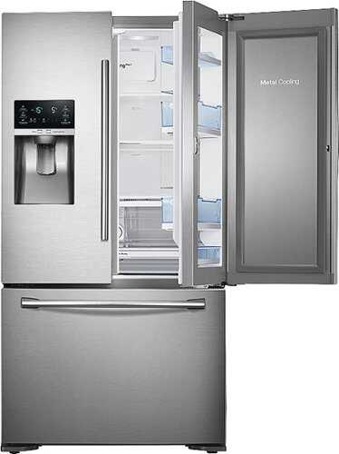 Rent to own Samsung - 23 Cu. Ft. Counter Depth 3-Door Refrigerator with Food ShowCase - Stainless Steel