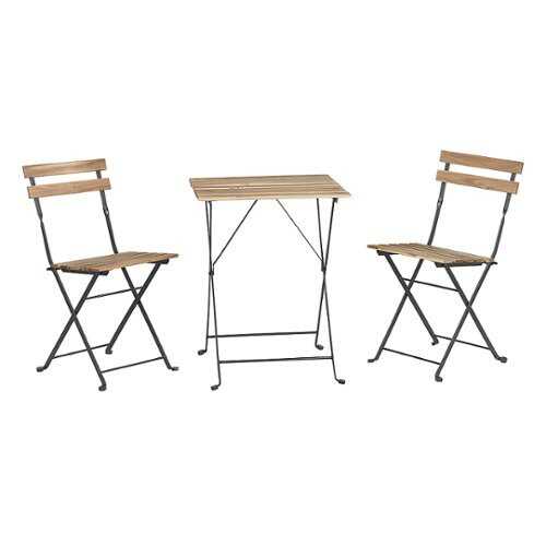 Rent to own Lavish Home 3 Piece Folding Wood Bistro Set - Brown