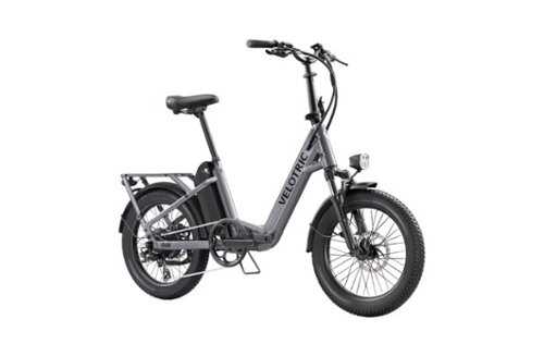 Rent to own Velotric - Fold 1 Step-Through Fat Tire Foldable Commuter Ebike with 55 miles Max Range and 28 MPH Max Speed UL Certified - Stone Grey