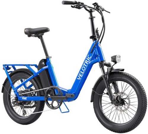 Rent to own Velotric - Fold 1 Step-Through Fat Tire Foldable Commuter Ebike with 55 miles Max Range and 28 MPH Max Speed UL Certified - Electric Blue