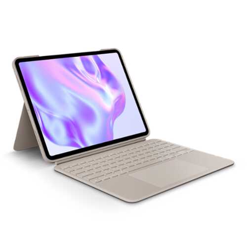 Rent to own Logitech - Combo Touch for iPad Pro 13-inch (Latest Model)(M4 chip) Keyboard Case with Detachable Keyboard and Trackpad - Sand