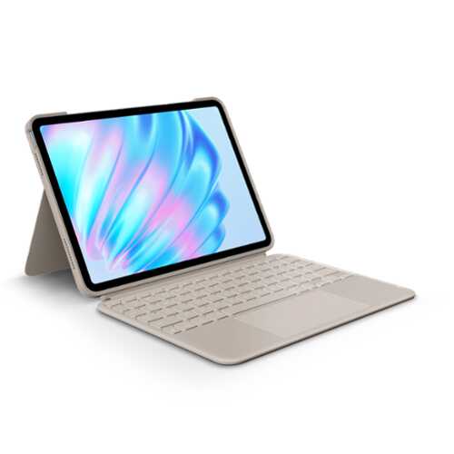 Rent to own Logitech - Combo Touch for iPad Air 11-inch (Latest Model)(M2 chip) Keyboard Case with Detachable Keyboard and Trackpad - Sand