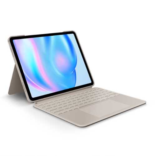 Rent to own Logitech - Combo Touch for iPad Air 13-inch (Latest Model)(M2 chip) Keyboard Case with Detachable Keyboard and Trackpad - Sand