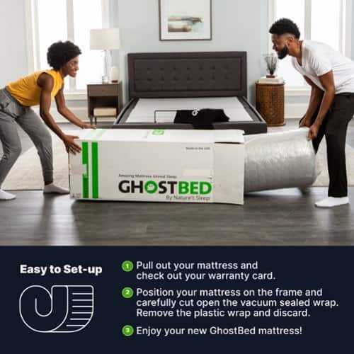 Rent to own GhostBed Memory Foam Massage Mattress - White