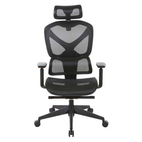 Rent to own OSP Home Furnishings - Mesh High Back Manager's Chair with Headrest and Self-Adjusting Lumbar Support and Adjutable Arms - Black