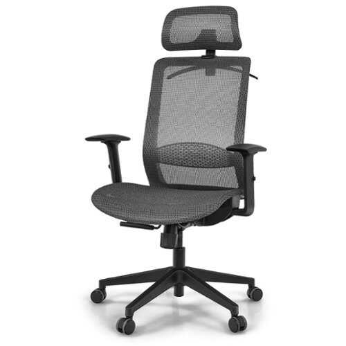 Rent to own Costway - Ergonomic High Back Mesh Office Chair Recliner Task Chair with Hanger - Gray