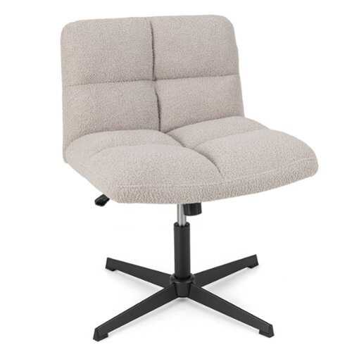 Rent to own Costway - Armless Office Desk Chair Modern Swivel Vanity Chair with Adjustable Height - Gray