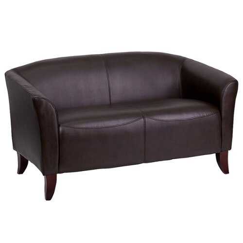 Rent to own Alamont Home - Hercules Imperial Contemporary 2-seat Leather/Faux Leather Reception Loveseat - Brown