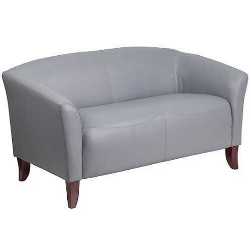 Rent to own Alamont Home - Hercules Imperial Contemporary 2-seat Leather/Faux Leather Reception Loveseat - Gray