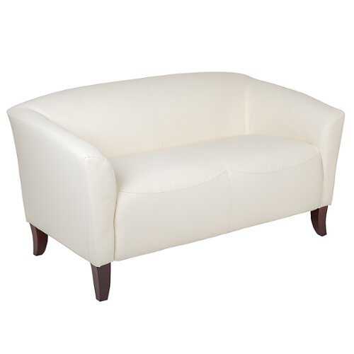 Rent to own Alamont Home - Hercules Imperial Contemporary 2-seat Leather/Faux Leather Reception Loveseat - Ivory