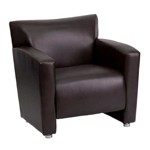 Rent to own Alamont Home - Hercules Majesty Contemporary Leather/Faux Leather Reception Chair - Brown