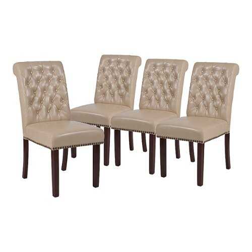 Rent to own Alamont Home - Hercules Dining Chair (Set of 4) - Beige LeatherSoft