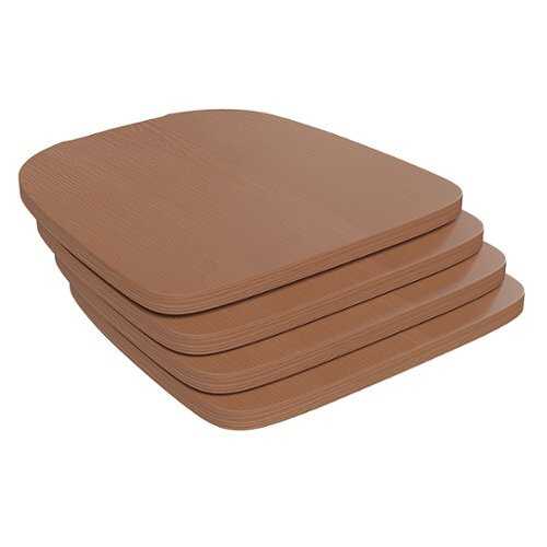 Rent to own Alamont Home - All-Weather Polyresin Seat for Colorful Metal Stools and Chairs (Set of 4) - Teak