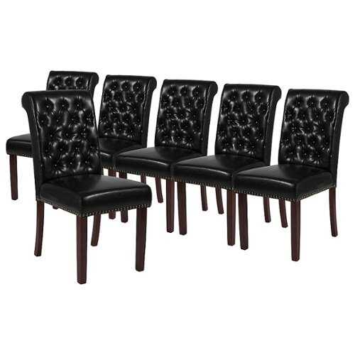 Rent to own Alamont Home - Hercules Dining Chair (Set of 6) - Black LeatherSoft