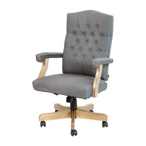 Rent to own Alamont Home - Derrick Traditional Fabric Swivel Office Chair - Gray Fabric/Driftwood