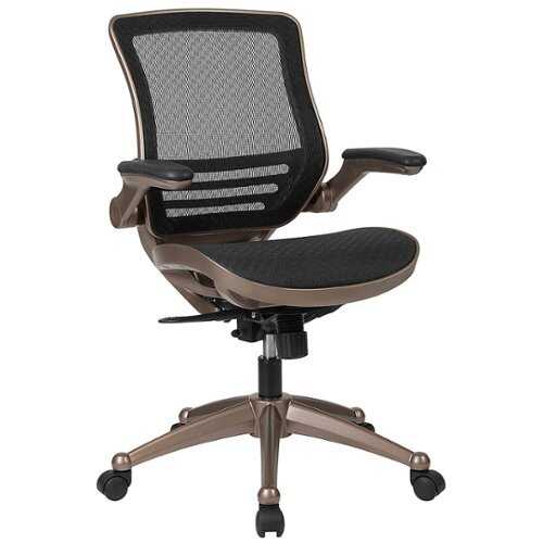 Rent to own Alamont Home - Warfield Modern Mesh Executive Swivel Office Chair - Black Mesh/Gold Frame