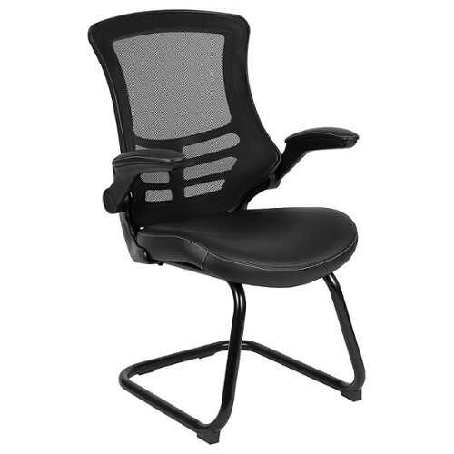 Rent to own Alamont Home - Kelista  Contemporary Mesh Side Chair - Upholstered - Black LeatherSoft