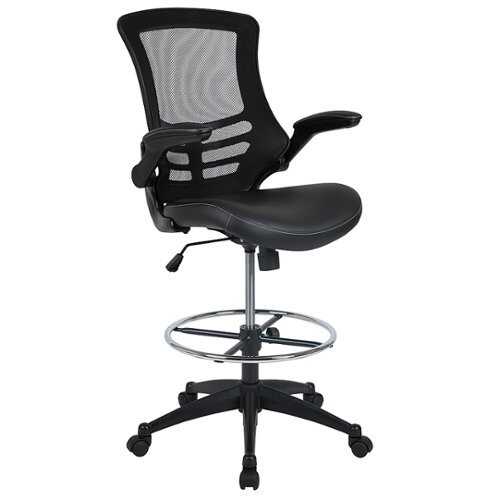 Rent to own Alamont Home - Kelista Contemporary Mesh Drafting Stool - Black LeatherSoft/Mesh