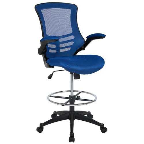 Rent to own Alamont Home - Kelista Contemporary Mesh Drafting Stool - Blue Mesh