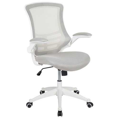 Rent to own Alamont Home - Kelista Contemporary Mesh Swivel Office Chair - Light Gray Mesh/White Frame