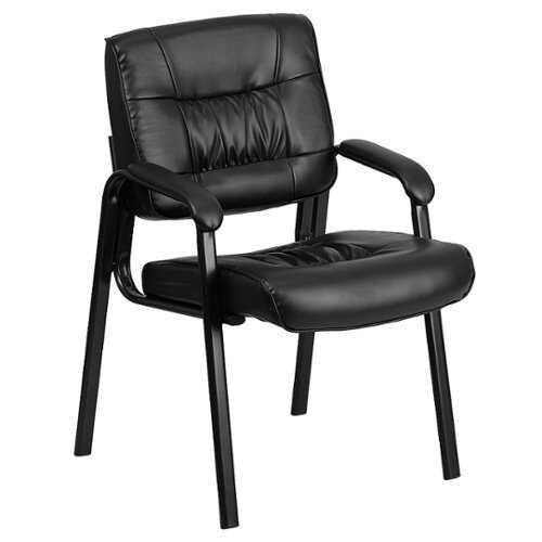 Rent to own Alamont Home - Haeger  Contemporary Leather/Faux Leather Side Chair - Upholstered - Black LeatherSoft/Black Frame