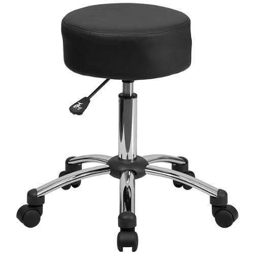 Rent to own Alamont Home - Rhonda Contemporary Leather/Faux Leather Stool - Black